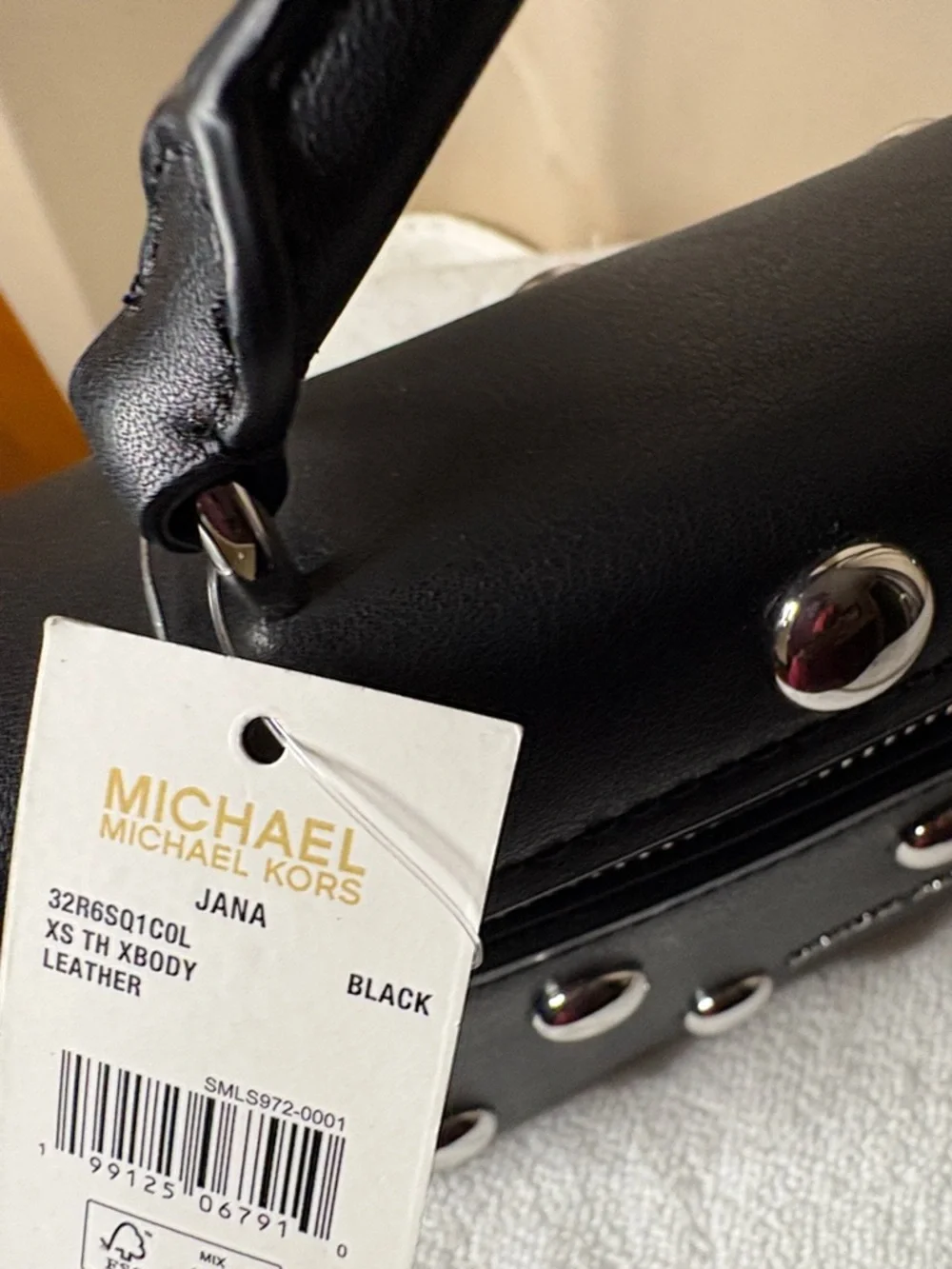 Michael Kors Small Jana Studded Leather Crossbody Bag NWT - Picture 6 of 8